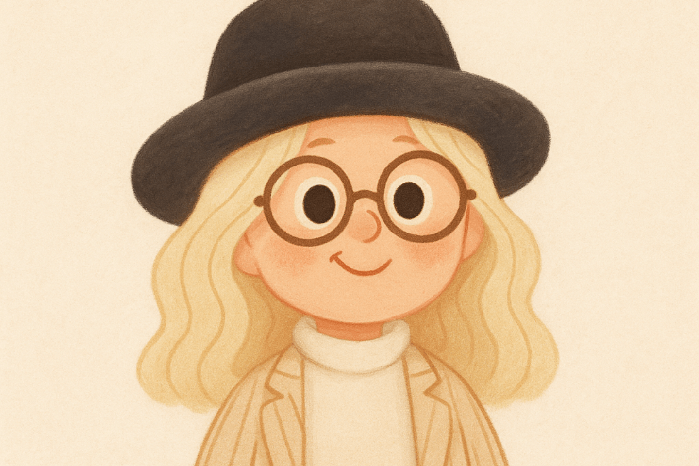 Ilustracja dziewczyny wyglądającej jak Diane Keaton