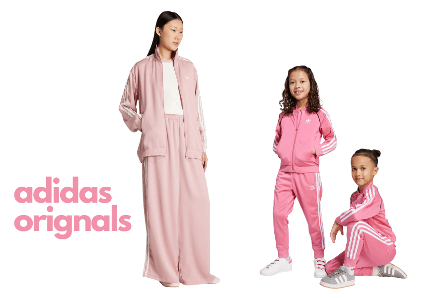 Różowy dres dla dzieci i dorosłych. Matchy matchy w wersji Adidas Originals.