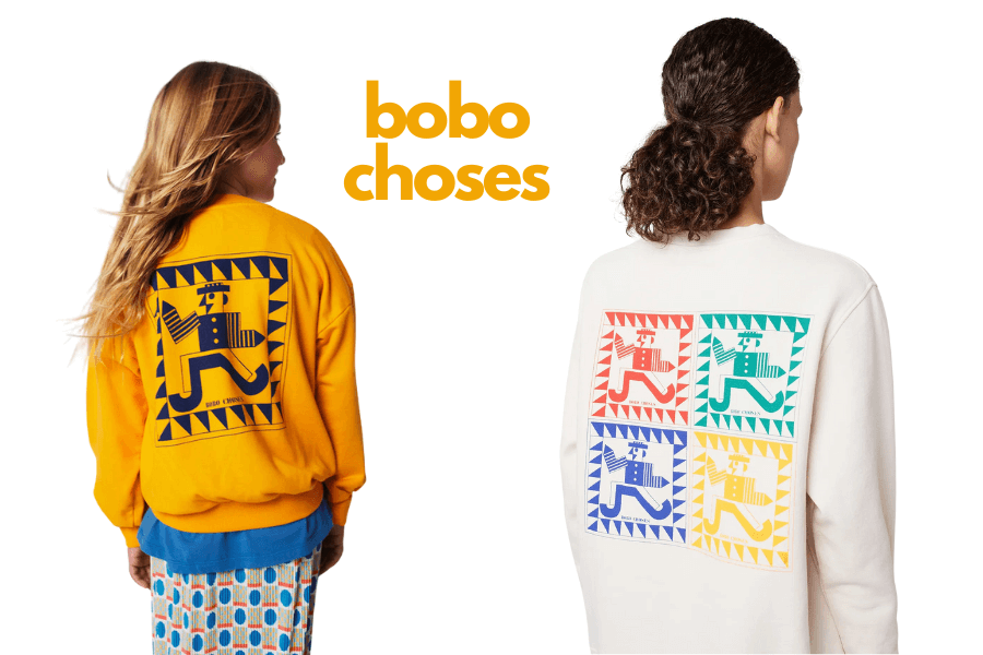 Matchy matchy w wersji Bobo Choses. mama i córka w bluzie z takim samym nadrukiem