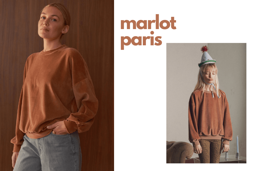 Matchy matchy w wersji Marlot Paris. Przyjemna w dotyku bluza dla mamy i córki.