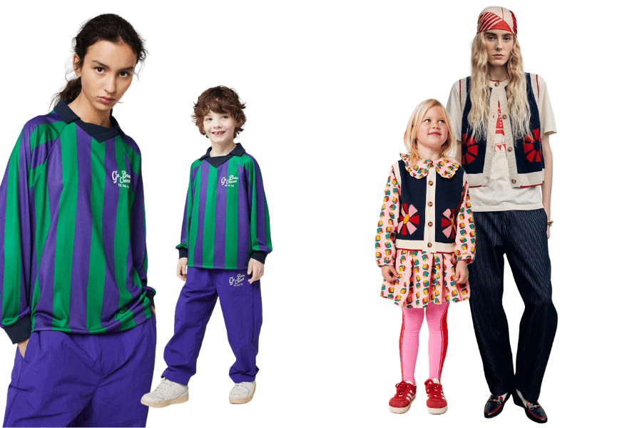 Matchy matchy w wersji BOBO CHOSES. Sportowa bluzka i kamizelka z kalejdoskopowym wzorem dla mamy i dziecka.